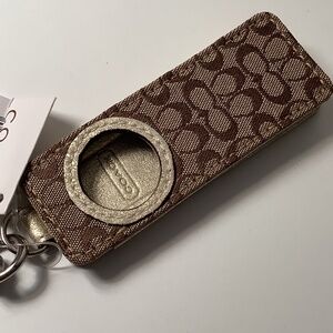 Coach Brown & Metallic Signature IPod Shuffle Case NWT